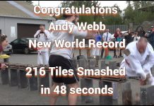 Andy Webb World Record Roof Tile Smashing
